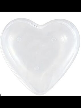 Clear Heart Plastic Container And Bow Container